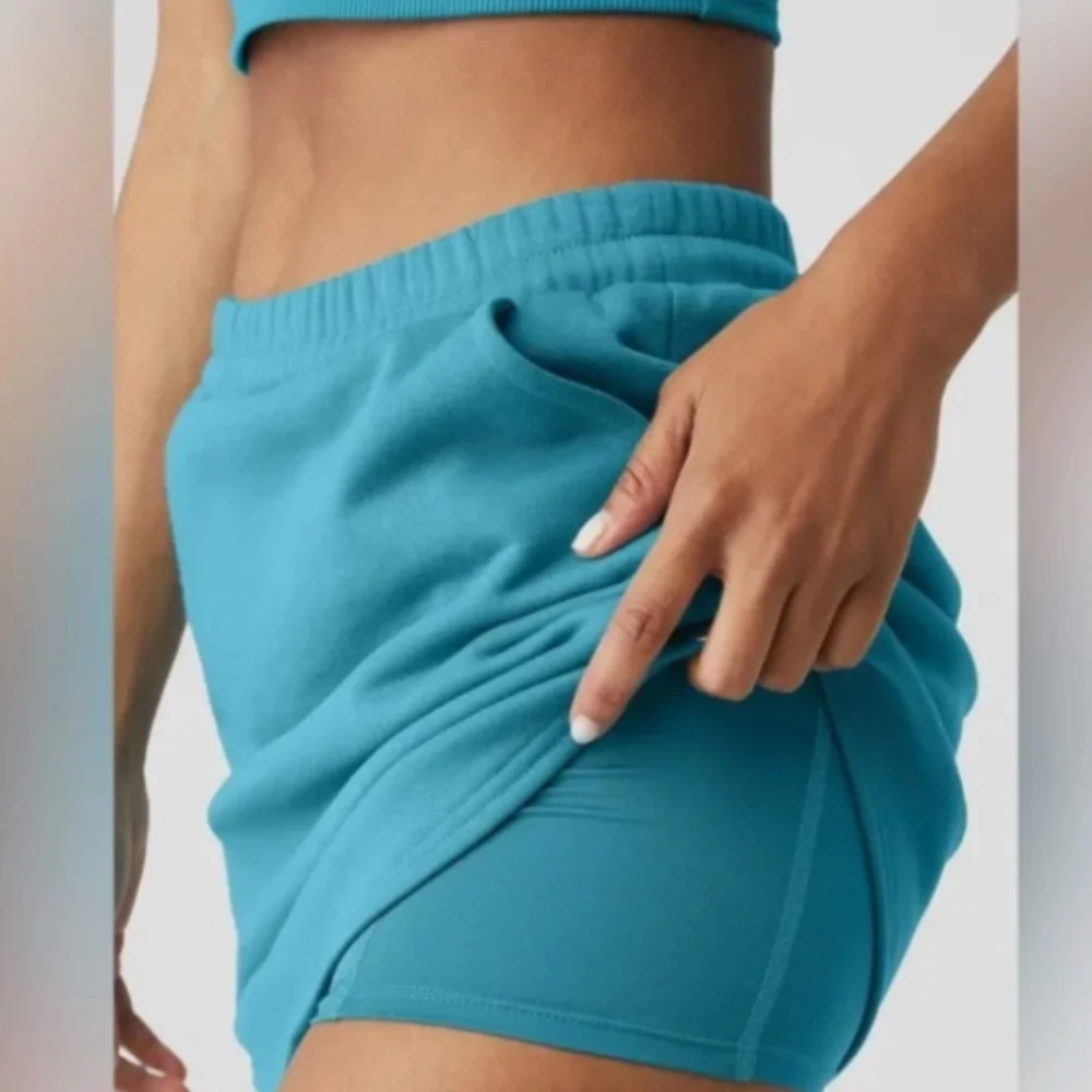 Alo Yoga High Waist Accolade Skort in Blue Splash SIZE XXS